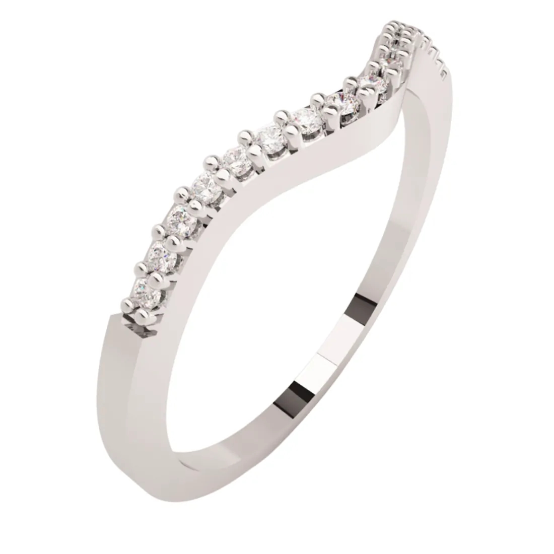 Churumbela Oro Blanco 14k. con Diamantes B3902B13