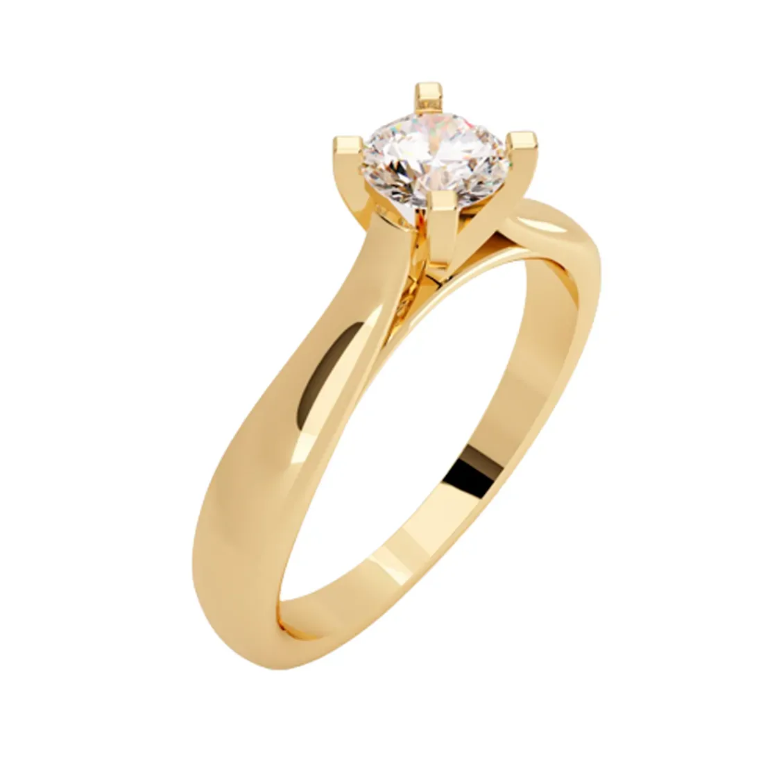 Anillo oro amarillo 14k, con Diamante Central B5652A20