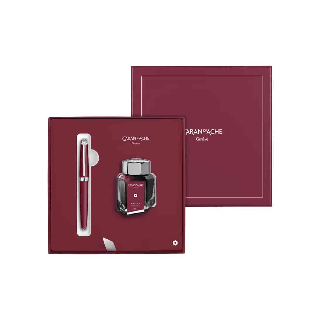 Pluma Fuente Caran d'Ache Gift Box Burgundy Léman 4799.085