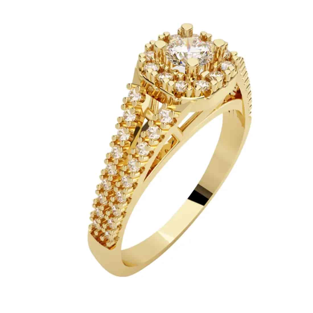 Anillo de Compromiso en Oro Amarillo 14K con Diamante