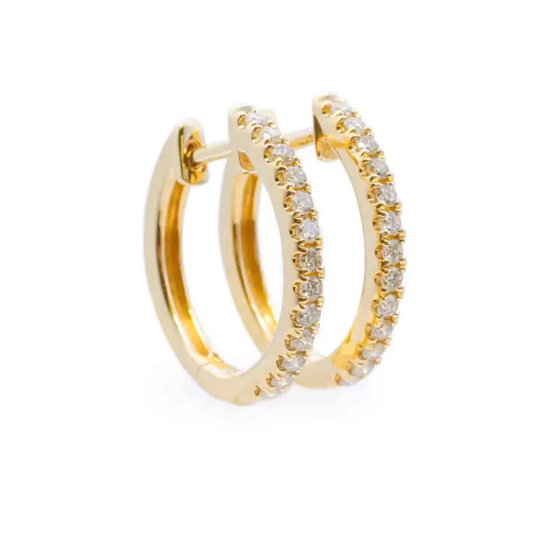 Aretes Huggies Oro Amarillo 14K, con Diamantes 12727DWE4YNA1M