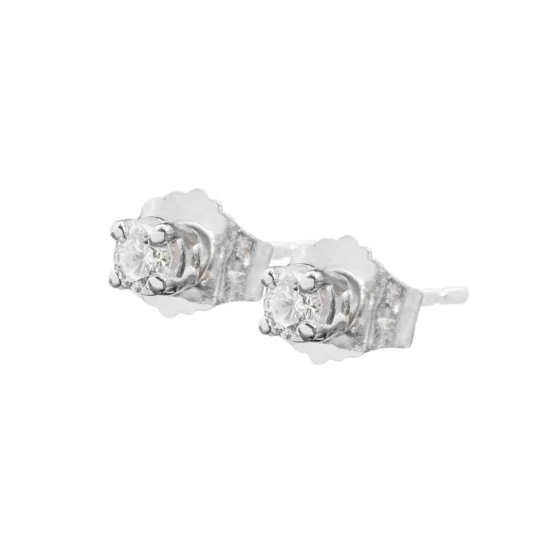 Aretes Oro Blanco 14k, Estilo Broquel EC010W4PRM