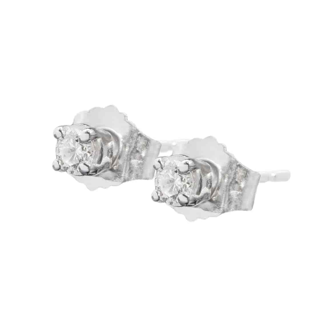 Aretes Oro Blanco 14k, Estilo Broquel EC025W4PRM