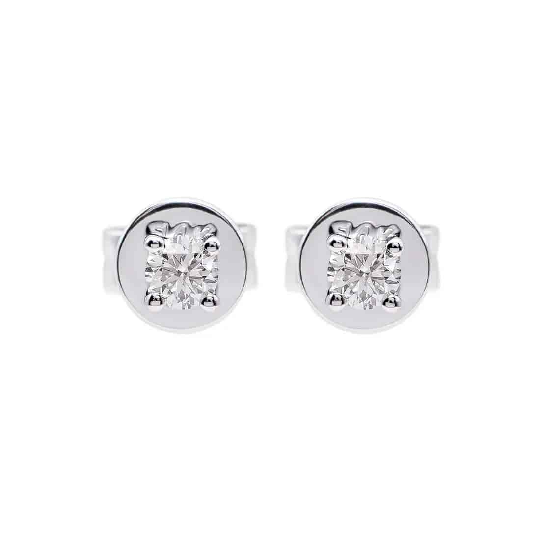 Aretes Oro Blanco 14k, Estilo Broquel 11699DWE4WNA1M