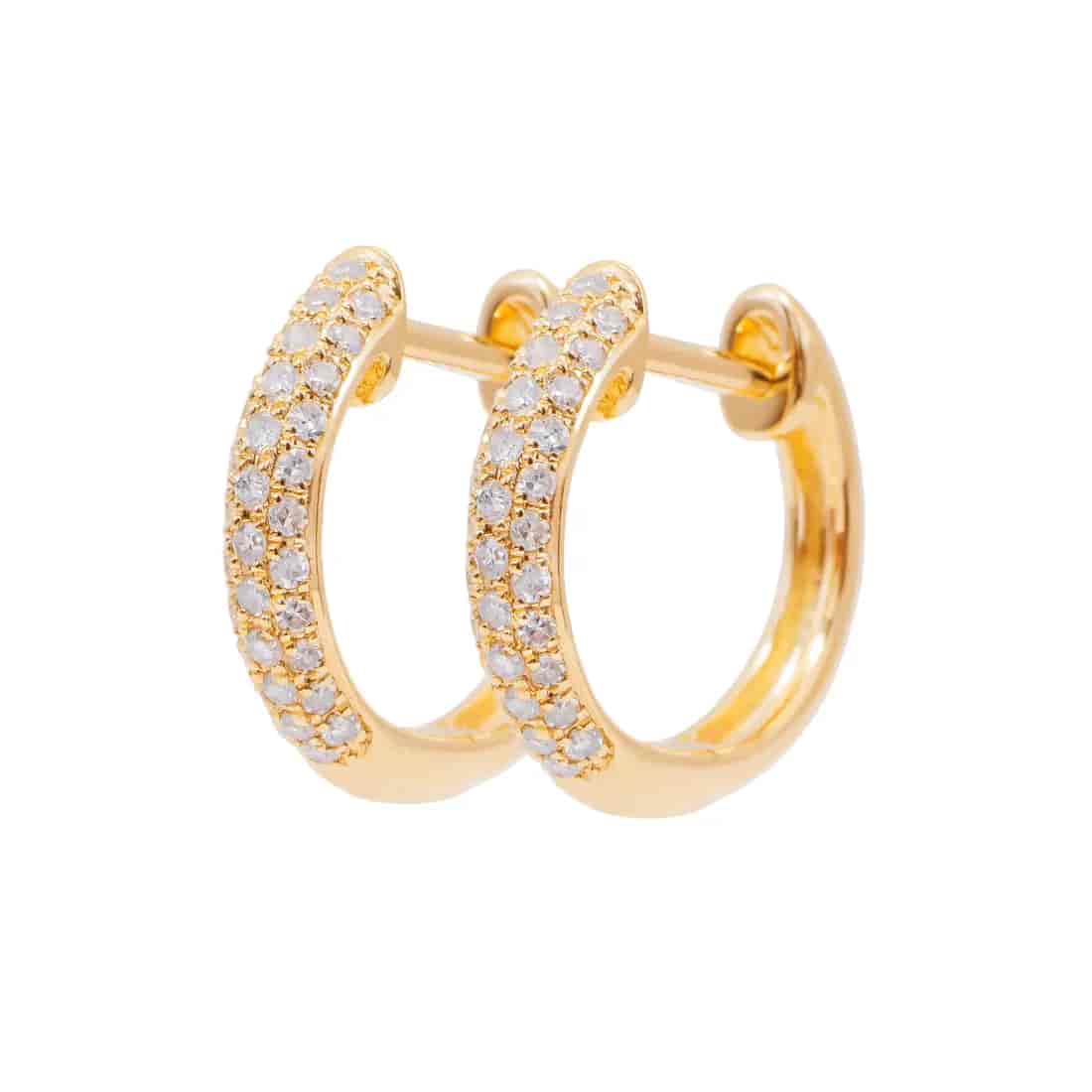 Aretes Oro Amarillo 14k, Estilo Huggies con Diamantes 0211DWE4YXA11M