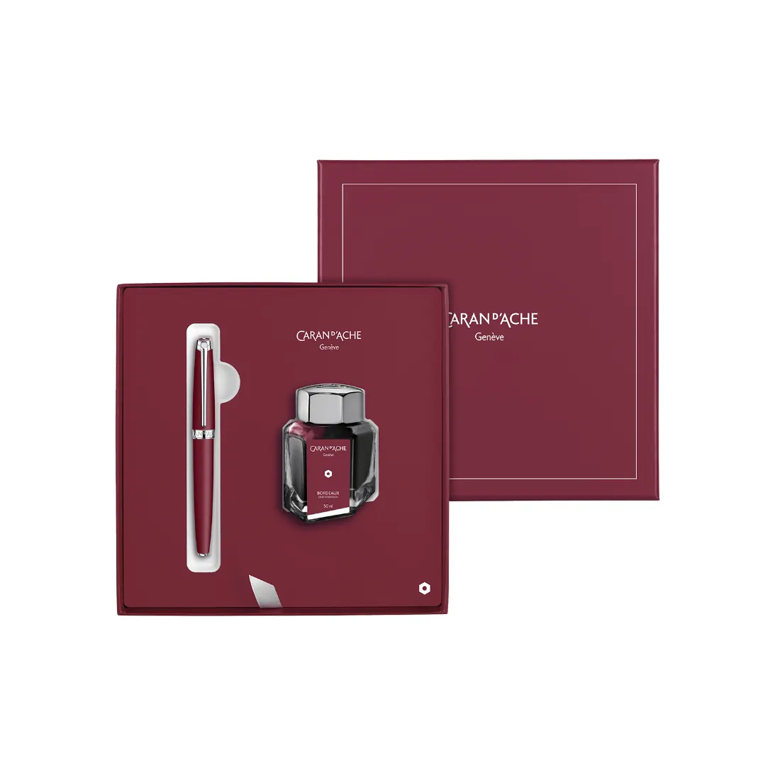 Pluma Fuente Caran d'Ache Gift Box Burgundy Léman 4799.085