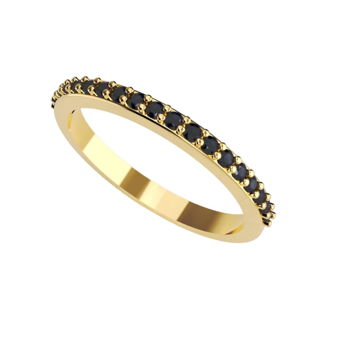 Churumbela Oro Amarillo 14k, con Diamantes Negro B6365A