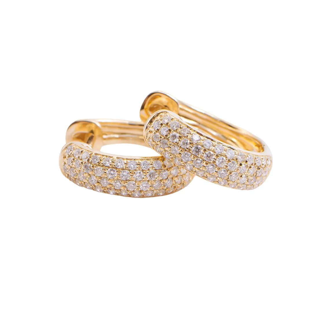 Aretes Oro Amarillo 14k, Estilo Huggies con Diamantes 1195DWE4YKA31M