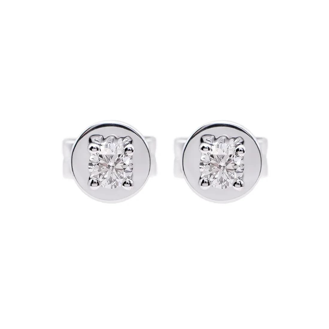 Aretes Oro Blanco 14k, Estilo Broquel 11699DWE4WNA1M