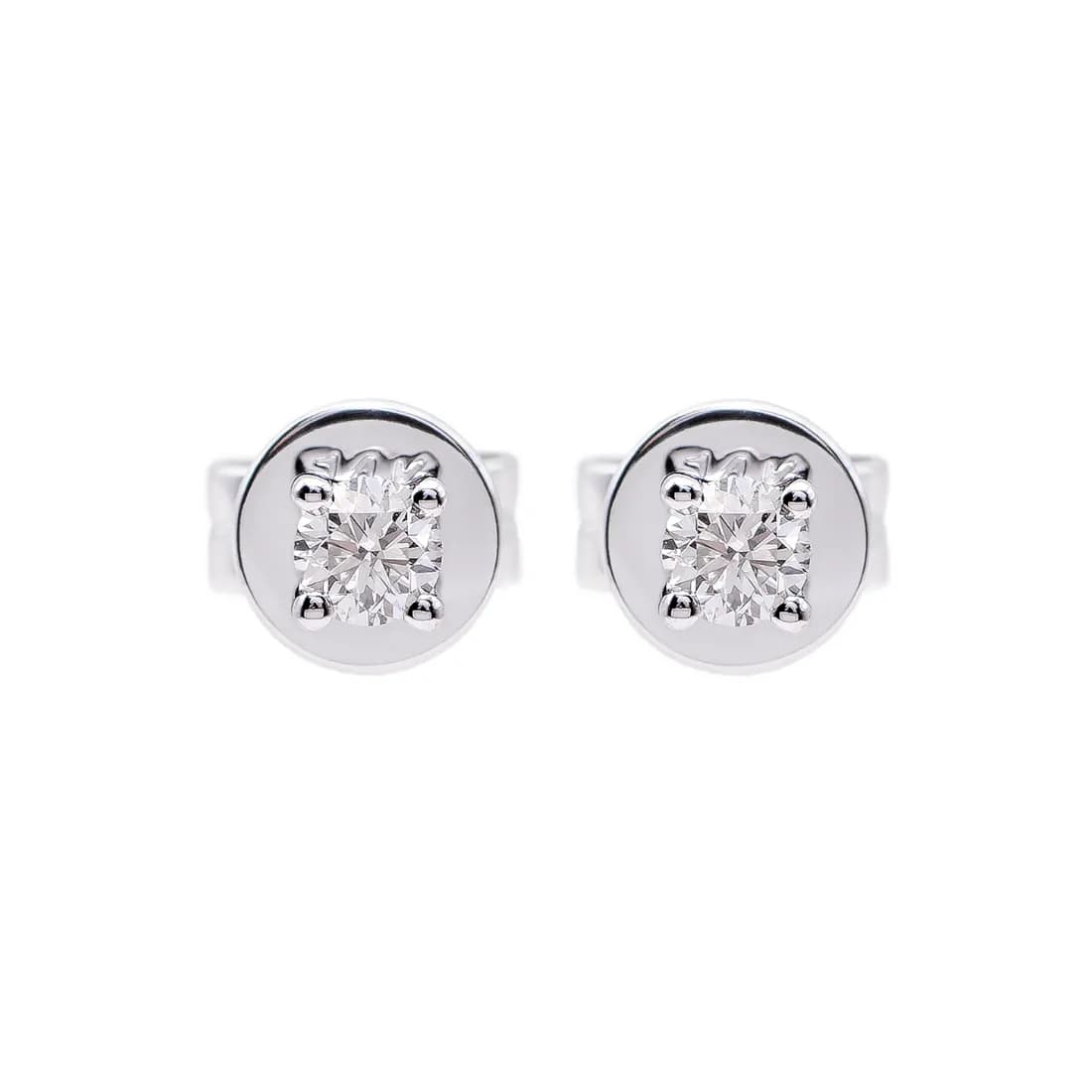 Aretes Oro Blanco 14k, Estilo Broquel 11699DWE4WNA1M